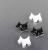 Kunststof magneet hondjes zwart & wit 4 stuks
